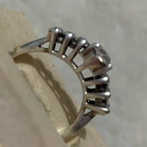 Sterling Silver 925JA Graduated Marquise Cut CZ Ring size 7 - Picture 10 of 13